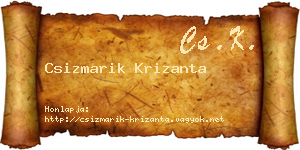 Csizmarik Krizanta névjegykártya